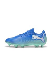 Buty piłkarskie męskie Puma Future 7 Play. Zapięcie: sznurówki. Kolor: niebieski. Materiał: materiał, syntetyk. Szerokość cholewki: normalna. Sport: piłka nożna