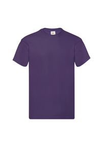 FRUIT OF THE LOOM - Oryginalna Bawełniana Koszulka Unisex Dla Dorosłych. Kolor: fioletowy. Materiał: bawełna