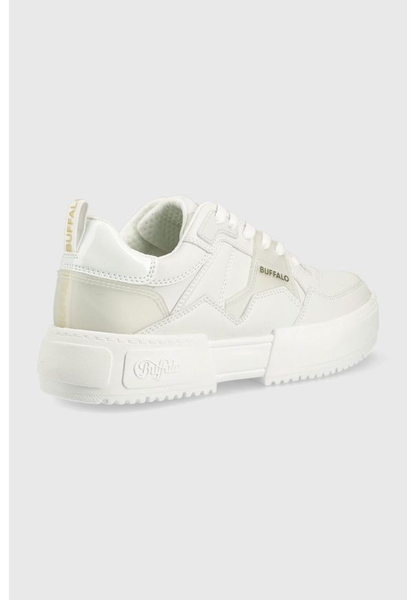 Buffalo sneakersy kolor biały. Nosek buta: okrągły. Zapięcie: sznurówki. Kolor: biały. Materiał: guma. Obcas: na platformie