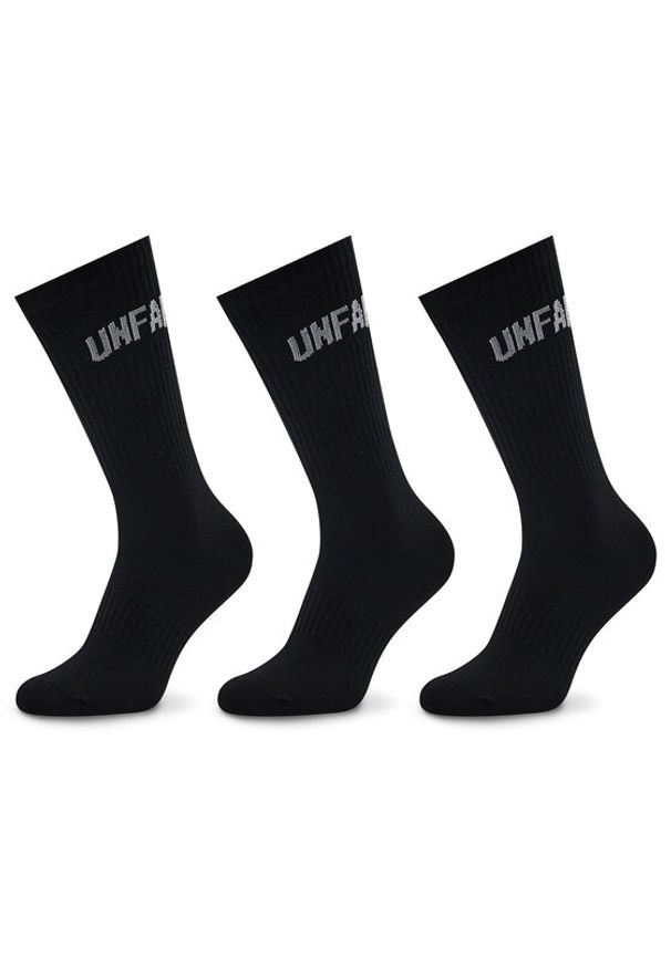 Unfair Athletics Zestaw 3 par wysokich skarpet unisex Curved UNFR22-164 Czarny. Kolor: czarny. Materiał: materiał, bawełna