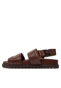 TOMMY HILFIGER - Tommy Hilfiger Sandały Elevated Th Buckle Lth Sandal FM0FM05007 Brązowy. Kolor: brązowy. Materiał: skóra #3