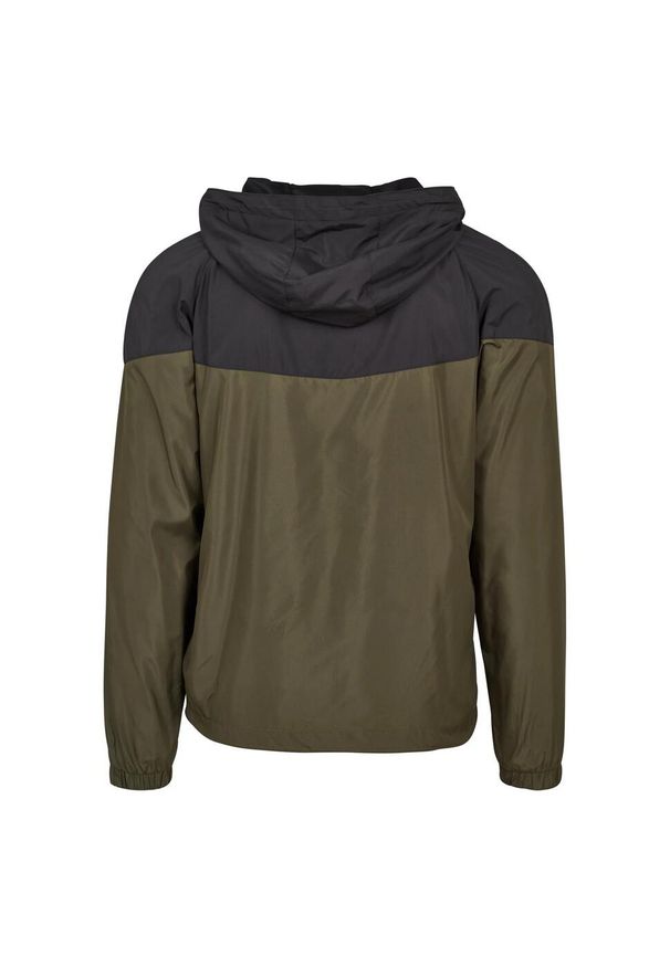 Urban Classics - Męska Dwukolorowa Wiatrówka Tech Windrunner. Kolor: wielokolorowy, czarny, zielony