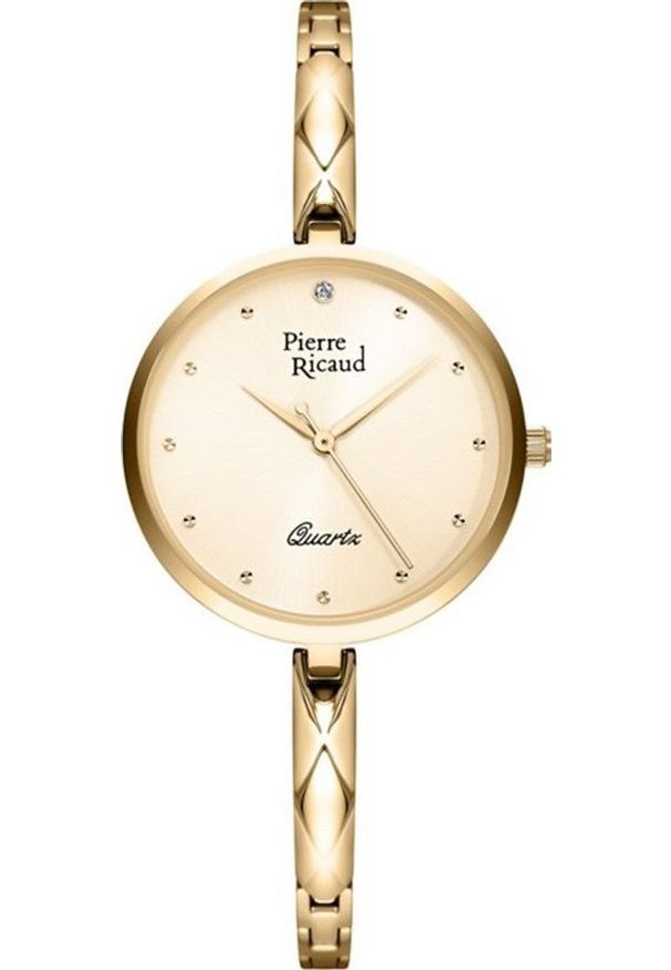 Zegarek Pierre Ricaud Zegarek damski Pierre Ricaud P23004.1141Q CYRKONIE złoty. Kolor: złoty