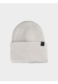 4f - Czapka beanie uniseks - beżowa. Kolor: beżowy. Materiał: materiał, syntetyk. Sezon: zima. Styl: sportowy, klasyczny