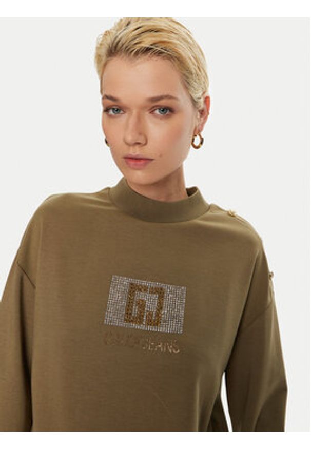 Gaudi Bluza 421BD64004 Khaki Regular Fit. Kolor: brązowy. Materiał: wiskoza