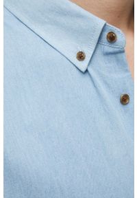 medicine - Medicine koszula bawełniana męska kolor niebieski regular z kołnierzykiem button-down. Typ kołnierza: button down. Kolor: niebieski. Materiał: bawełna. Długość rękawa: długi rękaw. Długość: długie. Wzór: gładki #4