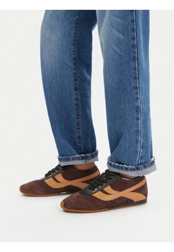 Gino Rossi Sneakersy EO-LILIA-1103-25 Brązowy. Kolor: brązowy. Materiał: zamsz, skóra