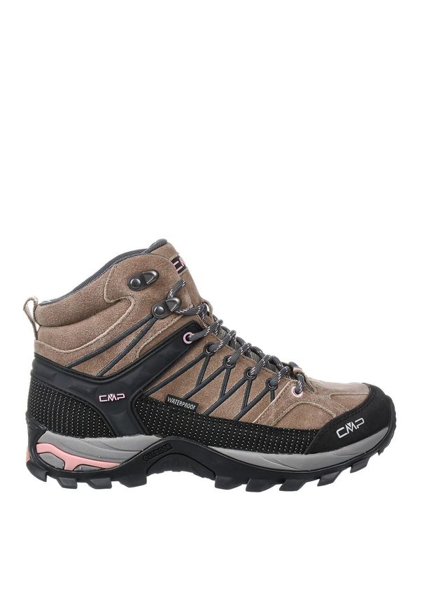 CMP - Rigel Mid Wmn Trekking Shoe Wp. Wysokość cholewki: za kostkę. Zapięcie: sznurówki. Kolor: beżowy. Materiał: materiał, skóra, syntetyk. Szerokość cholewki: normalna. Sport: turystyka piesza