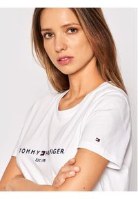 TOMMY HILFIGER - Tommy Hilfiger T-Shirt Heritage C-Nk WW0WW31999 Biały Regular Fit. Kolor: biały. Materiał: bawełna