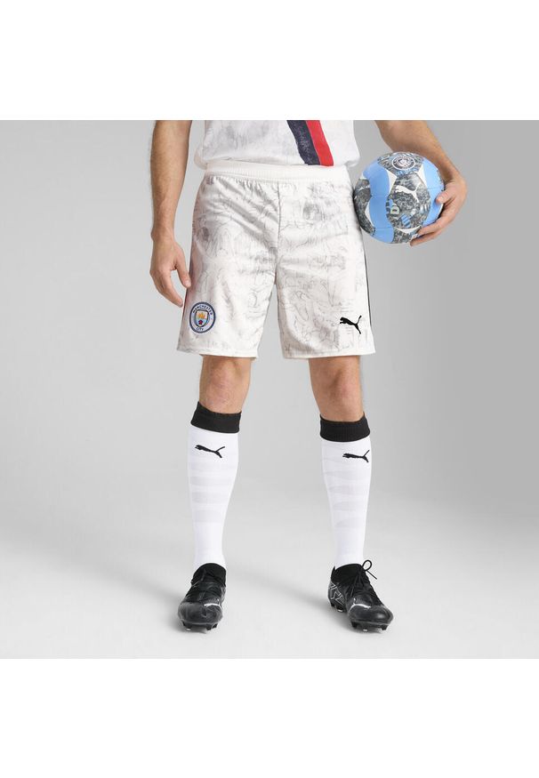 Puma - Męskie szorty KIDSUPER × MANCHESTER CITY PUMA White Black. Kolor: czarny, biały, wielokolorowy. Sezon: lato. Sport: piłka nożna