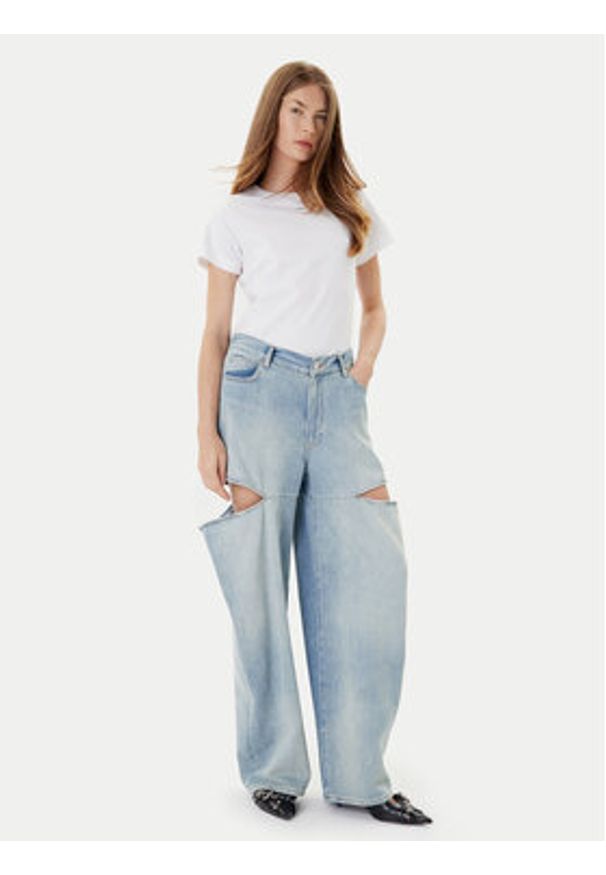 Pinko - PINKO T-Shirt Basico 100373 A2RE Biały Regular Fit. Kolor: biały. Materiał: bawełna