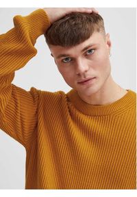 !SOLID - Solid Sweter 21107897 Żółty Regular Fit. Kolor: żółty. Materiał: bawełna