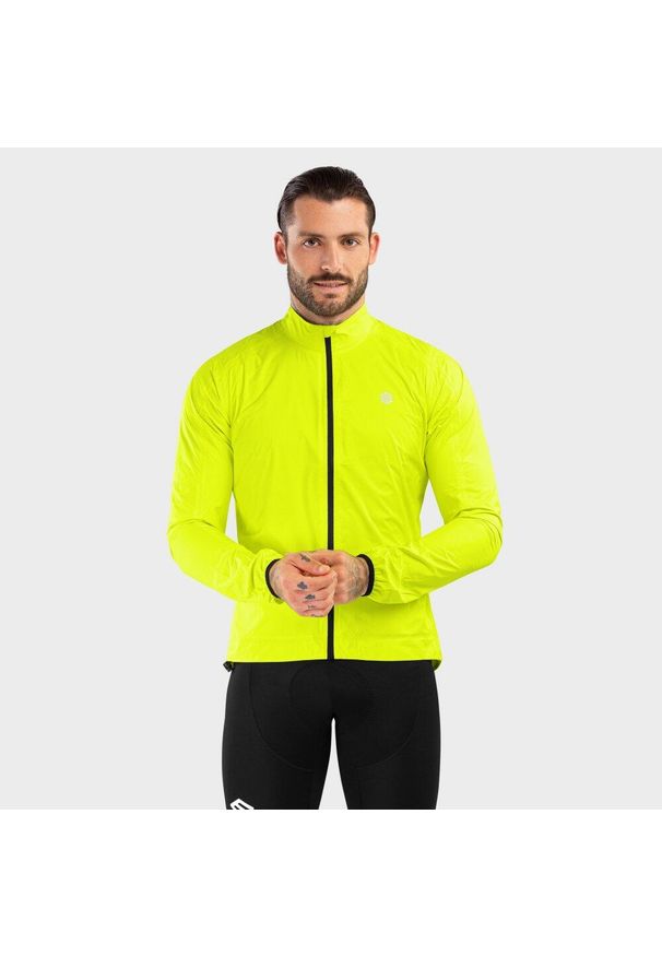 SIROKO - Kurtka przeciwdeszczowa rowerowa męska J2 Sveti Jure Neon. Kolor: żółty. Materiał: nylon