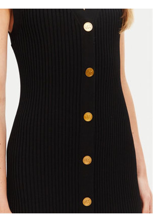 MICHAEL Michael Kors Sukienka dzianinowa MT5832533D Czarny Slim Fit. Kolor: czarny. Materiał: wiskoza