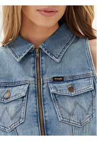 Wrangler Kamizelka 112362590 Niebieski Slim Fit. Kolor: niebieski. Materiał: jeans, bawełna