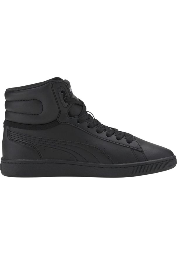 Puma - Damskie Buty Sportowe Vikky V2 Ze Skóry Ekologicznej O Średnim Kroju. Kolor: czarny. Materiał: skóra ekologiczna. Styl: sportowy