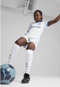 Puma - Młodzieżowa koszulka domowa Olympique Marsylia 24/25 PUMA White Bleu Azur Blue. Kolor: biały, wielokolorowy, niebieski