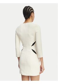 Elisabetta Franchi Sukienka koktajlowa AB-868-61E2-V390 Kremowy Slim Fit. Kolor: kremowy. Materiał: syntetyk. Styl: wizytowy #4