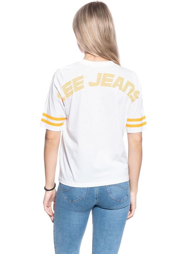 Lee - T-SHIRT DAMSKI LEE GRAPHIC TEE BRIGHT WHITE L44SWMLJ 112109984