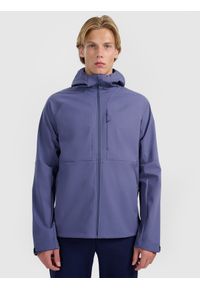 4f - 4F Kurtka softshell wiatroodporna membrana 10000 męska - granatowa L. Kolor: niebieski. Materiał: softshell. Technologia: Primaloft. Sport: wspinaczka, turystyka piesza #1