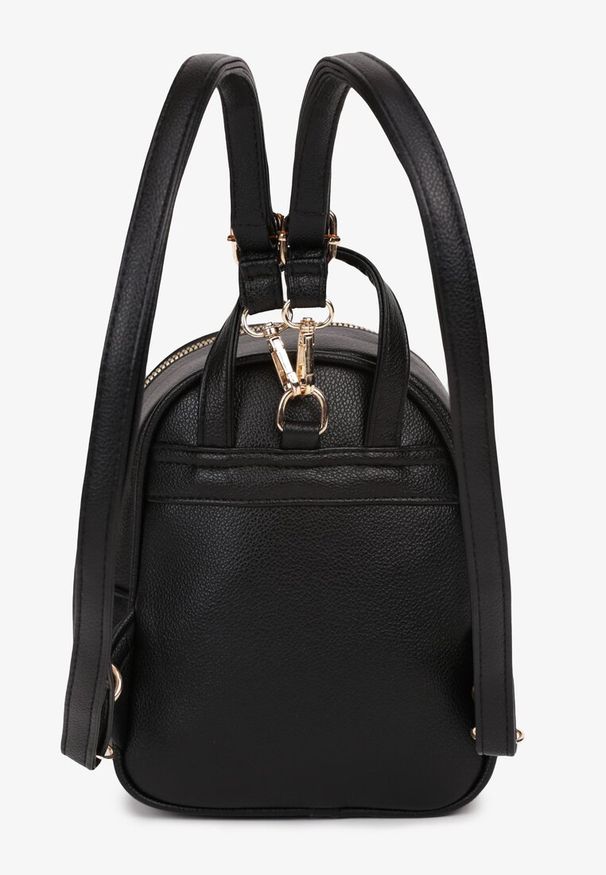 Born2be - Czarny Plecak z Małą Kieszonką na Magnes z Odpinanymi Paskami z Regulacją Nelorae. Kolor: czarny. Materiał: jeans. Styl: casual, sportowy, klasyczny, elegancki