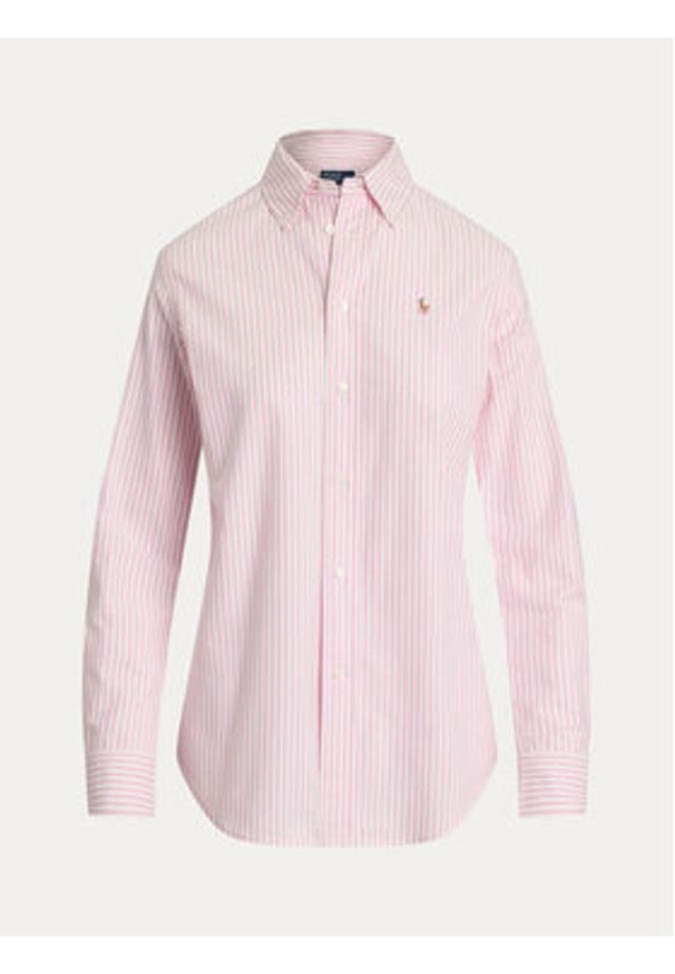 Polo Ralph Lauren Koszula 211941508006 Różowy Slim Fit. Typ kołnierza: polo. Kolor: różowy. Materiał: bawełna