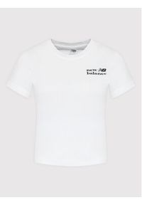 New Balance T-Shirt Essentials Super Bloom WT21561 Biały Slim Fit. Kolor: biały. Materiał: bawełna