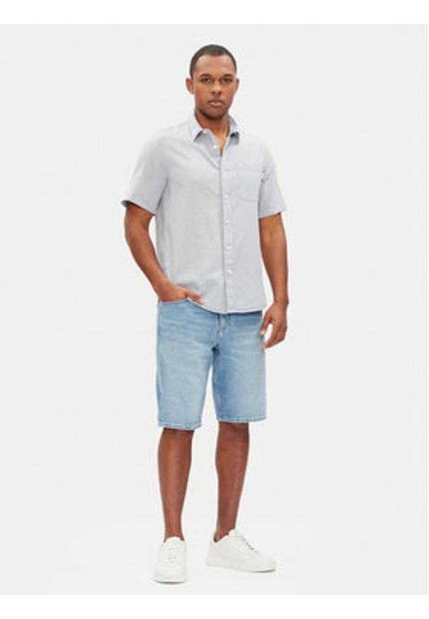 Pepe Jeans Koszula Amaro PM308847 Niebieski Regular Fit. Kolor: niebieski. Materiał: bawełna
