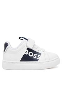 BOSS Sneakersy J52165 M Biały. Kolor: biały. Materiał: skóra