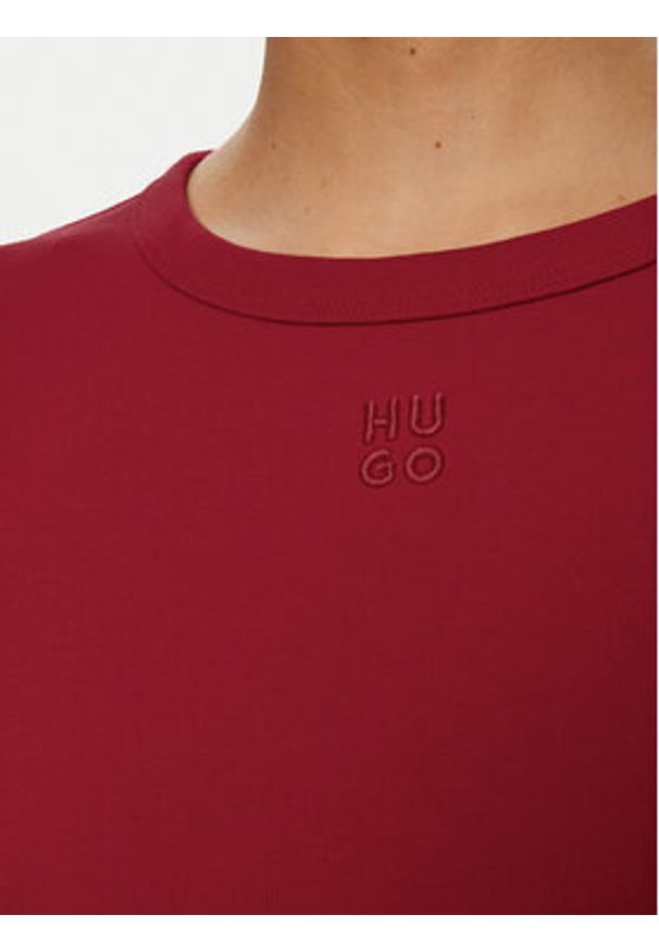 Hugo - HUGO T-Shirt Deloris 50512002 Czerwony Regular Fit. Kolor: czerwony. Materiał: bawełna