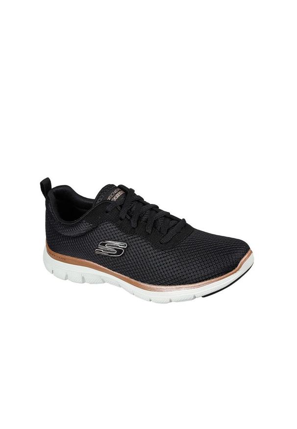 skechers - Buty sportowe damskie Skechers Flex Appeal 4.0 Brillant View. Okazja: na co dzień. Kolor: czarny, biały, wielokolorowy. Materiał: materiał. Szerokość cholewki: normalna