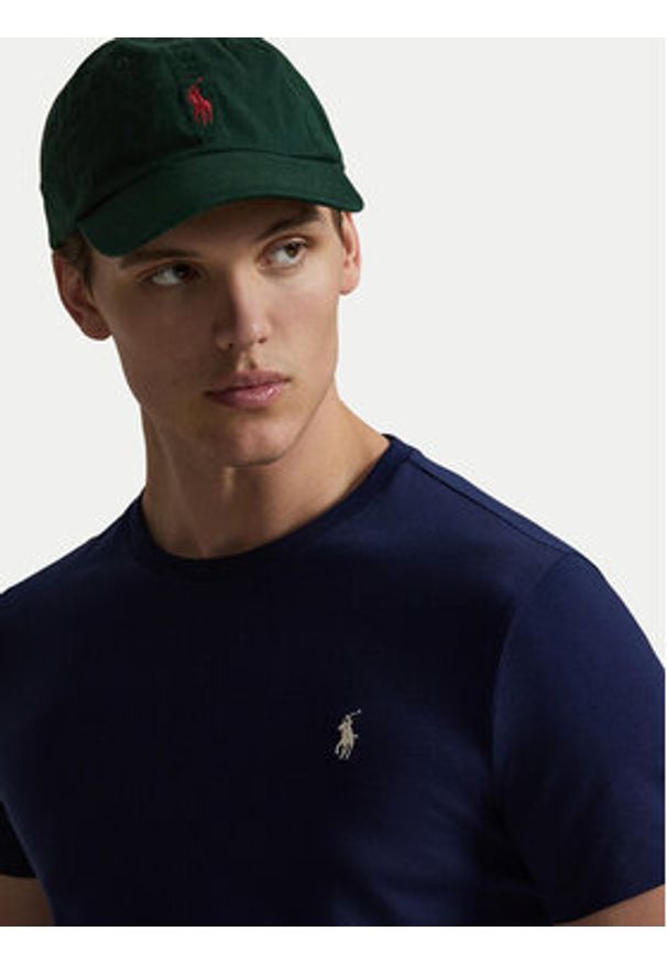 Polo Ralph Lauren T-Shirt 710671438525 Granatowy Slim Fit. Typ kołnierza: polo. Kolor: niebieski. Materiał: bawełna