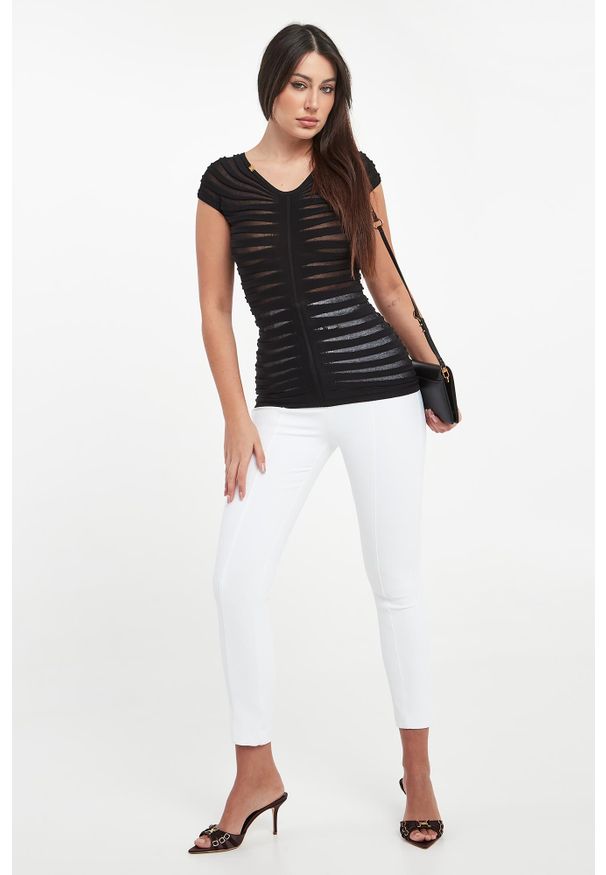 Elisabetta Franchi - Bluzka damska z tiulu ELISABETTA FRANCHI. Materiał: tiul