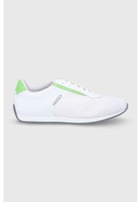 Hugo Buty kolor biały. Nosek buta: okrągły. Zapięcie: sznurówki. Kolor: biały. Materiał: guma. Obcas: na obcasie. Wysokość obcasa: niski #1