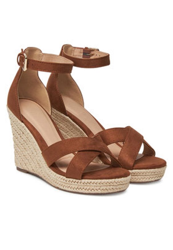 ONLY Shoes Espadryle Onlamelia-18 Mf Wedge 15335555 Brązowy. Kolor: brązowy. Materiał: skóra