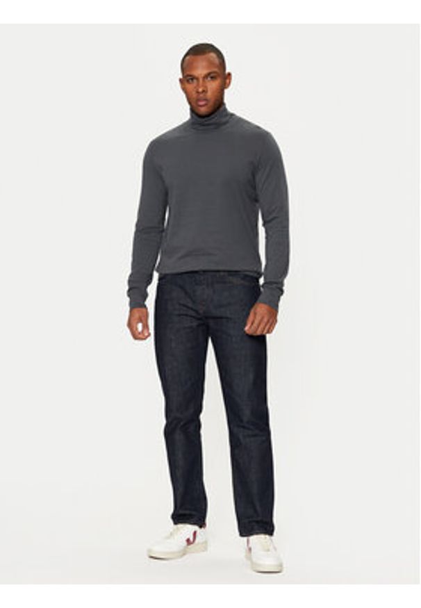 s.Oliver Golf 2153538 Szary Regular Fit. Typ kołnierza: golf. Kolor: szary. Materiał: bawełna