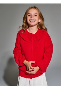 Sinsay - Sweter z falbankami - czerwony. Typ kołnierza: kołnierz z falbankami. Kolor: czerwony #1