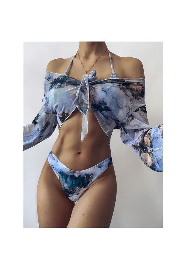 Intica - Strój kąpielowy z narzutką na plażę i basen Eliina. Kolor: wielokolorowy. Materiał: materiał