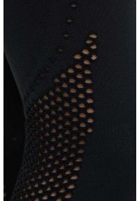 adidas Performance legginsy do biegania damskie kolor czarny gładkie. Kolor: czarny. Materiał: skóra, dzianina, materiał. Wzór: gładki