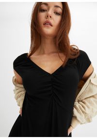 bonprix - Długa sukienka z mieszanki wiskozy. Kolor: czarny. Materiał: wiskoza. Długość: maxi #2