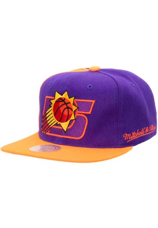 Mitchell & Ness - Czapka typu snapback Phoenix Suns Rear Script Deadstock HWC. Kolor: fioletowy, wielokolorowy, pomarańczowy
