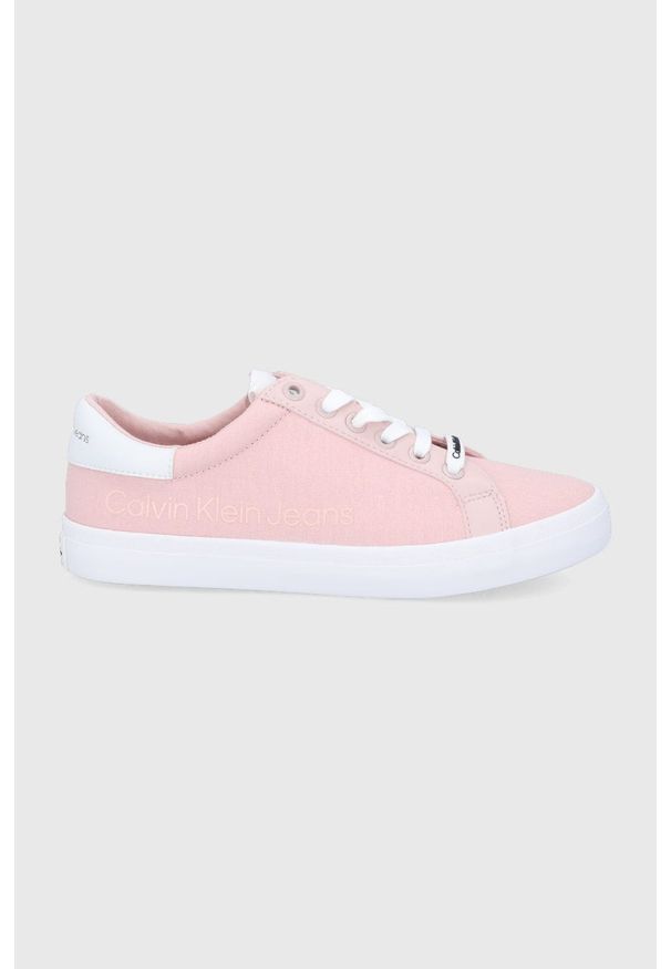 Calvin Klein Jeans tenisówki YW0YW00057.TFT damskie kolor różowy. Nosek buta: okrągły. Zapięcie: sznurówki. Kolor: różowy. Materiał: materiał, włókno, guma