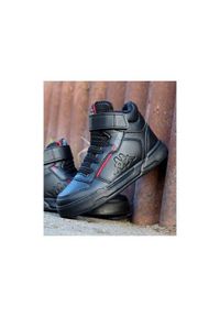 Buty do chodzenia dla dzieci Kappa Mangan II Ice K. Wysokość cholewki: za kostkę. Zapięcie: rzepy. Kolor: czarny. Materiał: materiał, syntetyk, tkanina. Szerokość cholewki: normalna. Sport: turystyka piesza