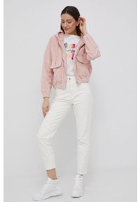 only - Only kurtka sztruksowa kolor różowy przejściowa oversize. Kolor: różowy. Materiał: sztruks #4