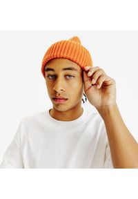 Decathlon - Czapka beanie. Kolor: pomarańczowy. Materiał: nylon, wiskoza, poliester, materiał