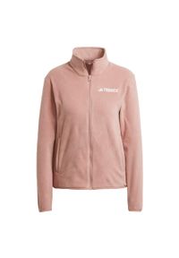 Adidas - Kurtka Multi Essentials Full-Zip Fleece. Kolor: różowy. Materiał: polar, materiał. Sport: turystyka piesza