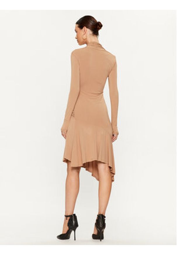 Pinko Sukienka koktajlowa Babar 102488 A1BQ Beżowy Slim Fit. Kolor: beżowy. Materiał: wiskoza. Styl: wizytowy