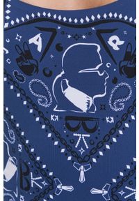 Karl Lagerfeld Strój kąpielowy kolor granatowy miękka miseczka. Kolor: niebieski. Materiał: dzianina #4