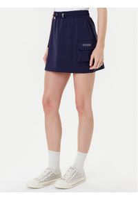 Guess Spódnica mini V5YD04 KCX42 Granatowy Regular Fit. Kolor: niebieski. Materiał: syntetyk