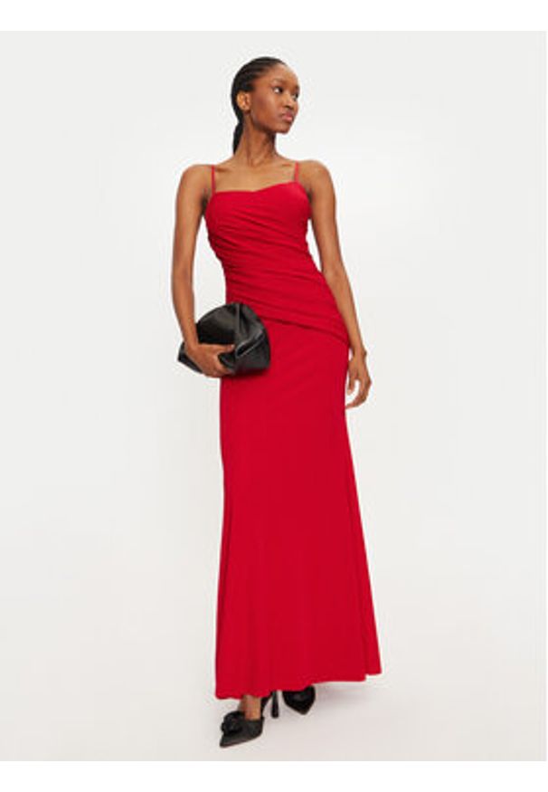 Rinascimento Sukienka wieczorowa 1000768835394 Czerwony Slim Fit. Kolor: czerwony. Materiał: syntetyk. Styl: wizytowy